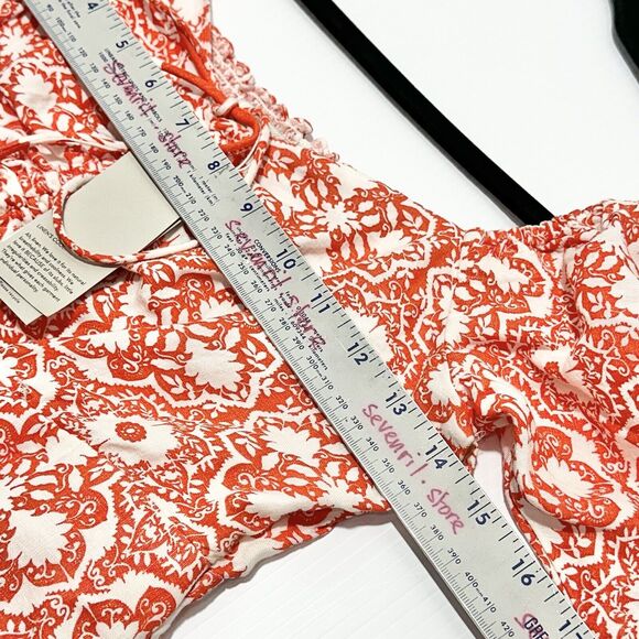 Boden Linen Halter Neck Cutout Column Dress Fire Orange White Size 2 NWT - Picture 14 of 16